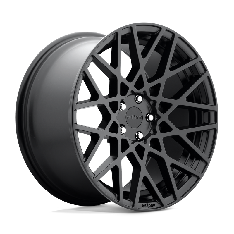 Rotiform - R112 BLQ - Black - Matte Black - 18" x 8.5", 45 Offset, 5x112 (Bolt Pattern), 66.6mm HUB