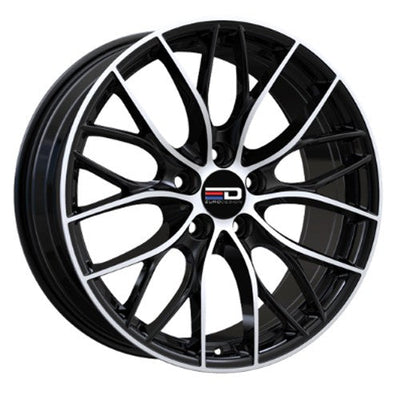 Euro Design - Camillo - Black - Gloss Black Machined - 18" x 8", 35 Offset, 5x120 (Bolt Pattern), 72.6mm HUB
