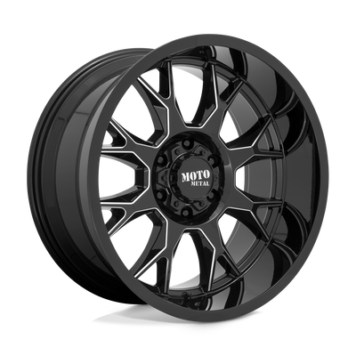 Moto Metal - MO806 - Black - GLOSS BLACK MILLED - 20" x 9", 0 Offset, 8x170 (Bolt Pattern), 125.1mm HUB