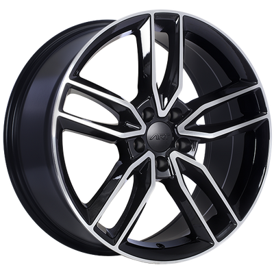 ART - Replica 177 - Black - Gloss Black - Machined Face - 18" x 8", 40 Offset, 5x112 (Bolt Pattern), 66.6mm HUB