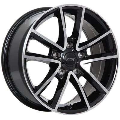 ART - Replica 48 - Black - Gloss Black - Machined Face - 17" x 7.5", 35 Offset, 5x127 (Bolt Pattern), 71.5mm HUB