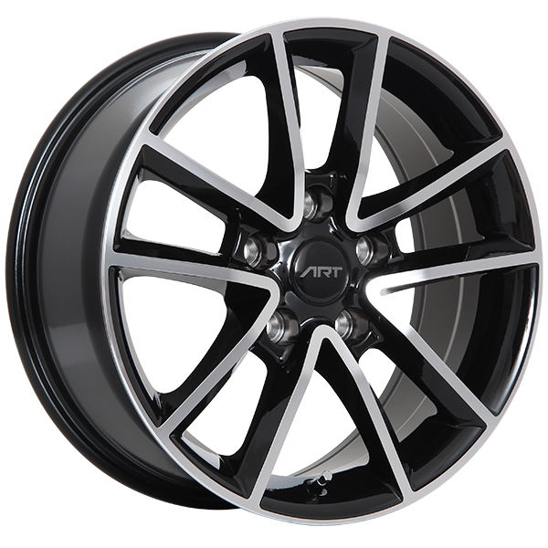 ART - Replica 48 - Black - Gloss Black - Machined Face - 17" x 7.5", 35 Offset, 5x127 (Bolt Pattern), 71.5mm HUB