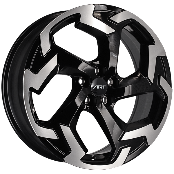 ART - Replica 221 - Black - Gloss Black - Machined Face - 17" x 7", 45 Offset, 5x100 (Bolt Pattern), 56.1mm HUB