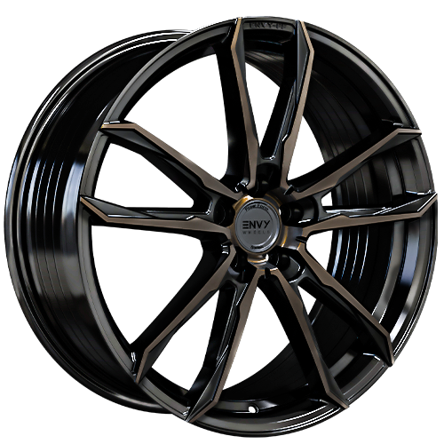 Envy Wheels - FF1BT - Black - BLACK TINT MACHINED FACE - 20" x 8.5", 40 Offset, 5x108 (Bolt Pattern), 63.4mm HUB