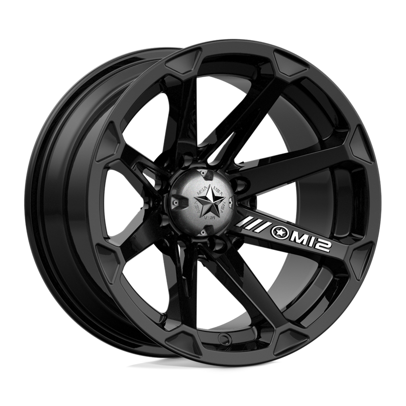 MSA Offroad Wheels - M12 DIESEL - Black - GLOSS BLACK - 14" x 7", -47 Offset, 4x110 (Bolt Pattern), 86mm HUB