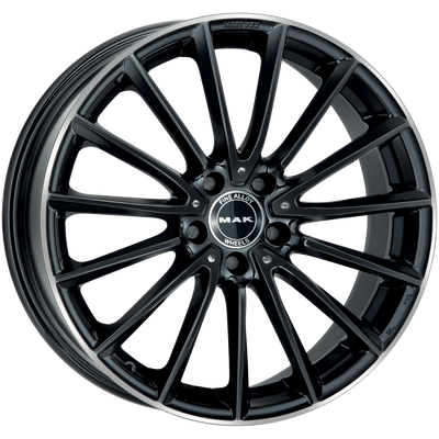 Mak Wheels - KOMET - Black - GLOSS BLACK MIRROR RING - 19" x 9", 30 Offset, 5x112 (Bolt Pattern), 66.6mm HUB