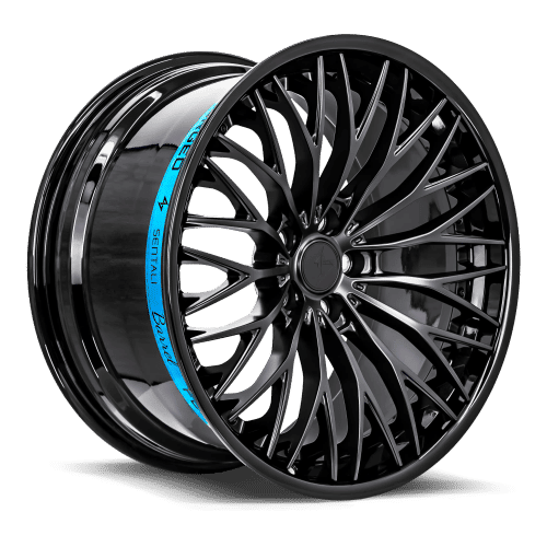Sentali - SB1 - Black - Gloss Black Lip / Matte Black Centre - 22" x 9.5", 35 Offset, 5x112 (Bolt pattern), 66.6mm HUB