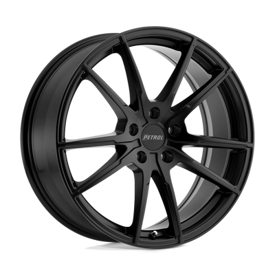 Petrol Wheels - P0A - Black - MATTE BLACK - 19" x 8", 40 Offset, 5x108 (Bolt Pattern), 72.1mm HUB