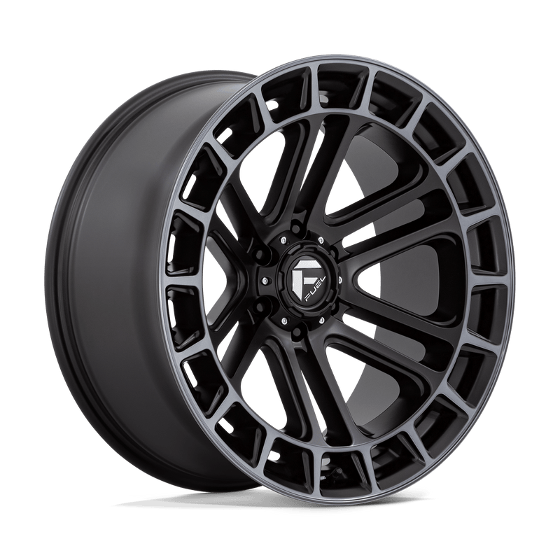 Fuel - D720 HEATER - Black - MATTE BLACK DOUBLE DARK TINT MACHINED - 22" x 10", -13 Offset, 6x135 (Bolt Pattern), 87.1mm HUB