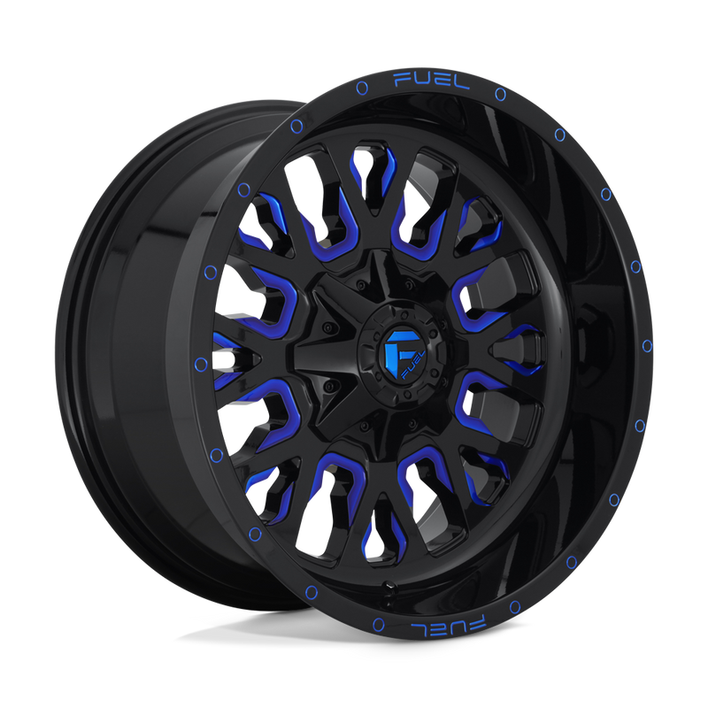 Fuel - D645 STROKE - Black - GLOSS BLACK BLUE TINTED CLEAR - 20" x 9", 1 Offset, 5x139.7/150 (Bolt Pattern), 110.1mm HUB