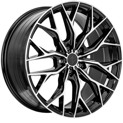 Sentali - Street SS2 - Black - Gloss Black Machined Face - 18" x 8.5", 42 Offset, 5x112 (Bolt pattern), 66.6mm HUB