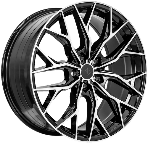 Sentali - Street SS2 - Black - Gloss Black Machined Face - 18" x 8.5", 35 Offset, 5x114.3 (Bolt pattern), 73.1mm HUB