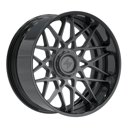 Sentali - BFX-5 - Black - Gloss Black Lip / Gun Metal Centre - 22" x 12", -44 Offset, 8x165.1/170 (Bolt pattern), 125.2mm HUB
