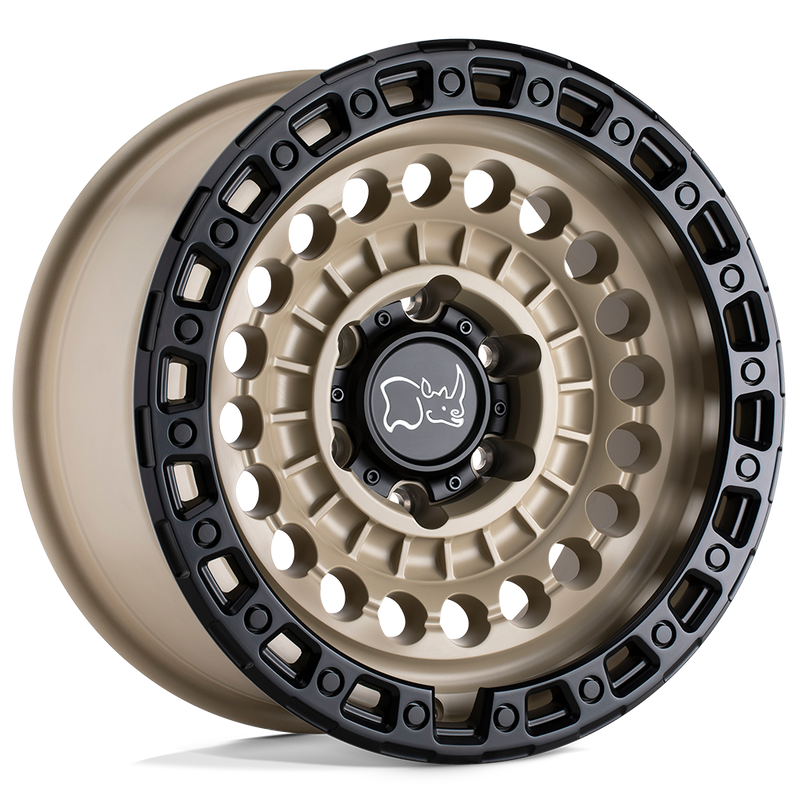 Black Rhino - SENTINEL - Desert Sand - DESERT SAND WITH BLACK RING - 20" x 9.5", -18 Offset, 8x170 (Bolt Pattern), 125.1mm HUB