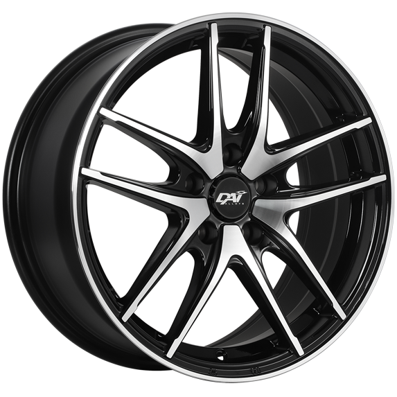 Dai Alloys - Apex - Black - Gloss Black - Machined Face - 18" x 8", 45 Offset, 5x114.3 (Bolt Pattern), 73.1mm HUB
