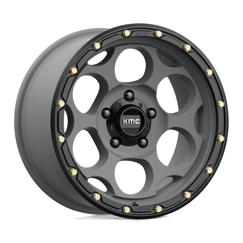 KMC Wheels - KM541 DIRTY HARRY - Gunmetal - SATIN GRAY WITH BLACK LIP - 17" x 8.5", 0 Offset, 5x127 (Bolt Pattern), 71.5mm HUB