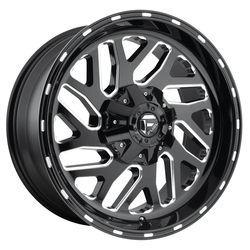 Fuel - D581 TRITON - Black - GLOSS BLACK MILLED - 22" x 9.5", 2 Offset, 8x170 (Bolt Pattern), 125.1mm HUB