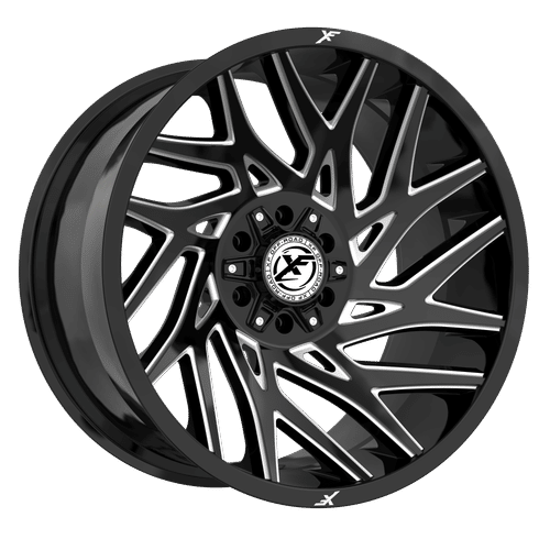XF Off-Road - XF-229 - Black - Gloss Black Milled - 20" x 9", 0 Offset, 8x165.1/170 (Bolt pattern), 125.2mm HUB