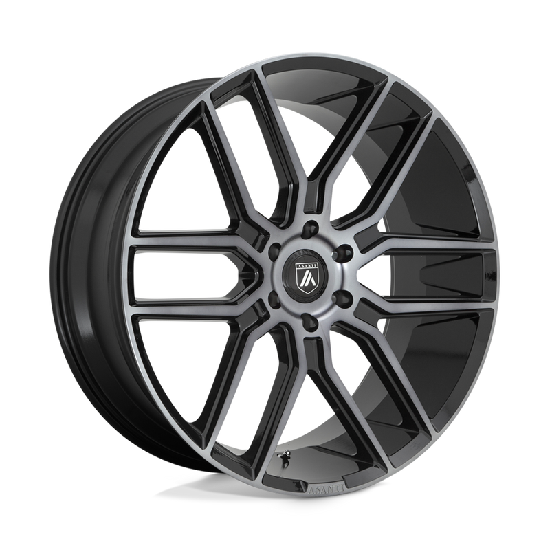 Asanti Black - ABL-28 BARON - Black - Gloss Black With Gray Tint - 22" x 9.5", 30 Offset, 6x135 (Bolt Pattern), 87.1mm HUB