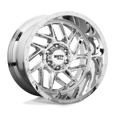 Moto Metal - MO985 BREAKOUT - Chrome - CHROME - 20" x 12", -44 Offset, 8x165.1 (Bolt Pattern), 125.1mm HUB