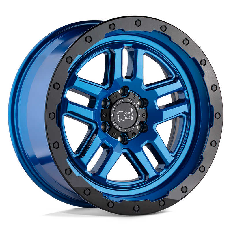 Black Rhino - BARSTOW - Dearborn Blue with Black Ring - 17" x 9.5", -18 Offset, 5x127 (Bolt Pattern), 71.5mm HUB