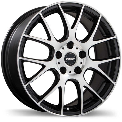 Fast Wheels - Kaizen - Black - Matte Black with Machined Face - 16" x 6.5", 35 Offset, 5x114.3 (Bolt Pattern), 66.1mm HUB
