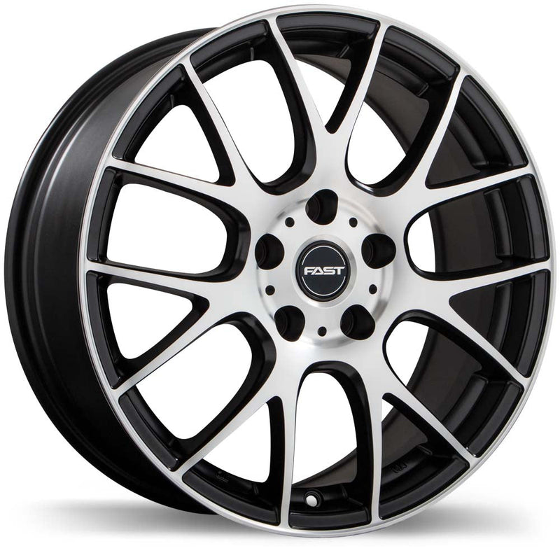 Fast Wheels - Kaizen - Black - Matte Black with Machined Face - 16" x 6.5", 35 Offset, 5x114.3 (Bolt Pattern), 66.1mm HUB