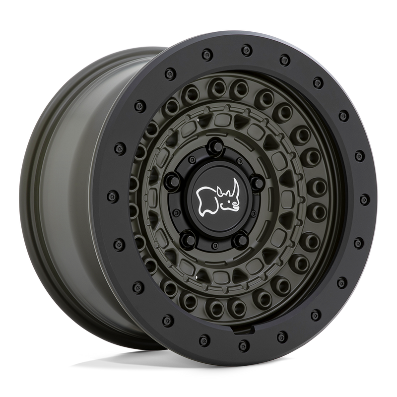 Black Rhino - BARRICADE - OLIVE DRAB GREEN WITH BLACK ROCK GUARD - 20" x 9", -18 Offset, 6x139.7 (Bolt Pattern), 112.1mm HUB