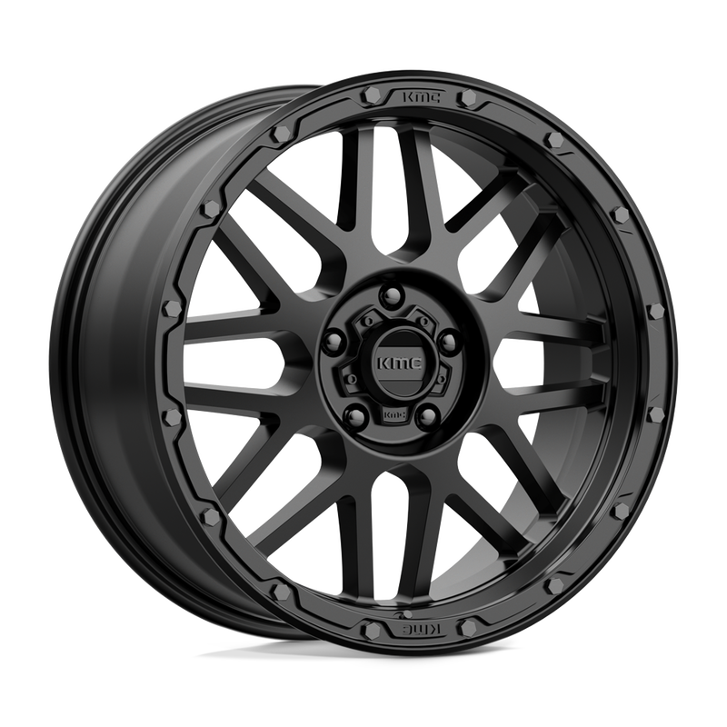 KMC Wheels - KM535 GRENADE OFF-ROAD - Black - MATTE BLACK - 20" x 9", 18 Offset, 5x139.7 (Bolt Pattern), 78.1mm HUB