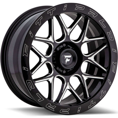 Fittipaldi Offroad - FTF02 - Black - Black Milled - 20" x 9", 6 Offset, 6x139.7 (Bolt Pattern), 78.1mm HUB