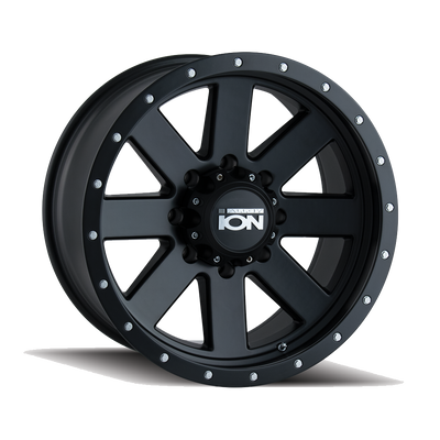 Ion Alloy - 134 - Black - MATTE BLACK/BLACK BEADLOCK - 20" x 10", -19 Offset, 8x170 (Bolt Pattern), 130.8mm HUB