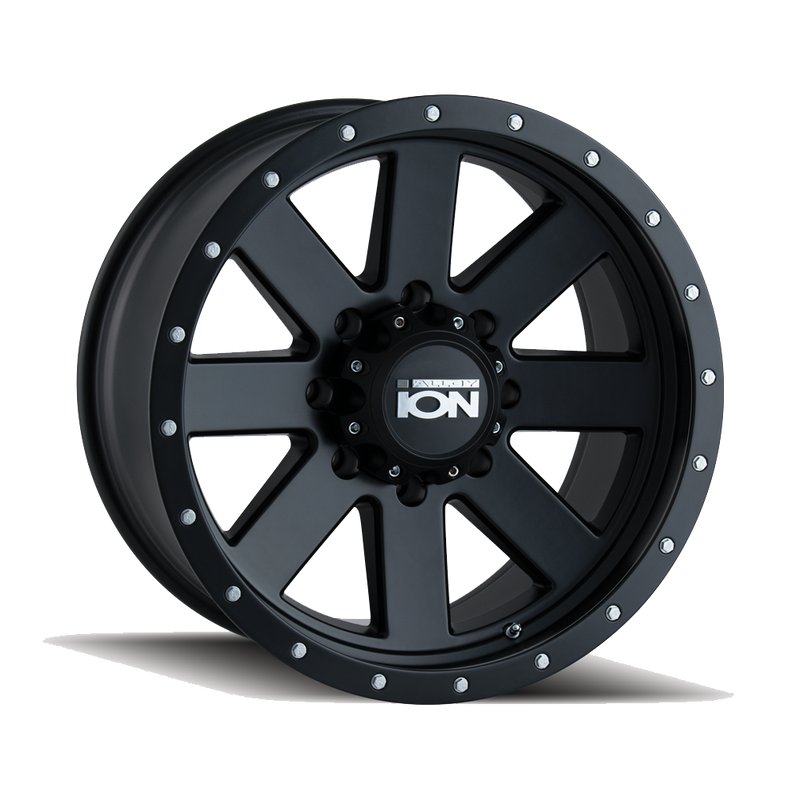 Ion Alloy - 134 - Black - MATTE BLACK/BLACK BEADLOCK - 20" x 10", -19 Offset, 8x170 (Bolt Pattern), 130.8mm HUB