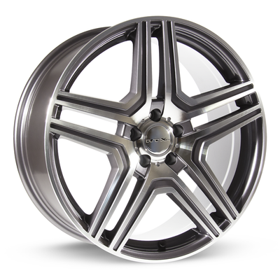 RTX Wheels - Rhine - Gunmetal - Gunmetal Machined - 19" x 8.5", 45 Offset, 5x112 (Bolt Pattern), 66.6mm HUB