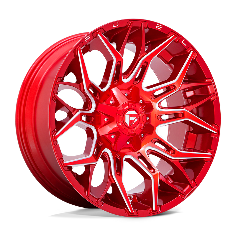 Fuel - D771 TWITCH - CANDY RED MILLED - 22" x 10", -18 Offset, 8x180 (Bolt Pattern), 124.2mm HUB