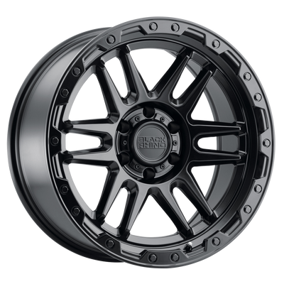 Black Rhino - APACHE - Gunmetal - MATTE BLACK W/ BLACK BOLTS - 18" x 9", 12 Offset, 6x135 (Bolt Pattern), 87.1mm HUB