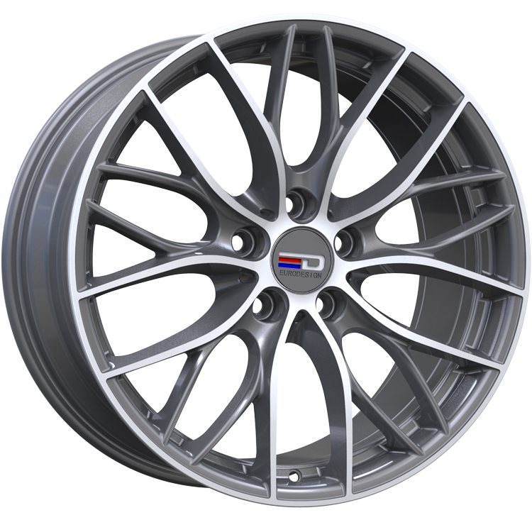 Euro Design - Camillo - Gunmetal - Gunmetal/Machined - 18" x 8", 38 Offset, 5x112 (Bolt Pattern), 66.7mm HUB