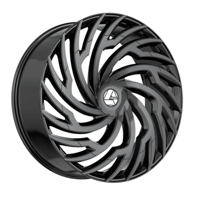 Azara - AZA-536 - Black - Gloss Black - 22" x 8.5", 38 Offset, 5x114.3/120 (Bolt pattern), 74.1mm HUB