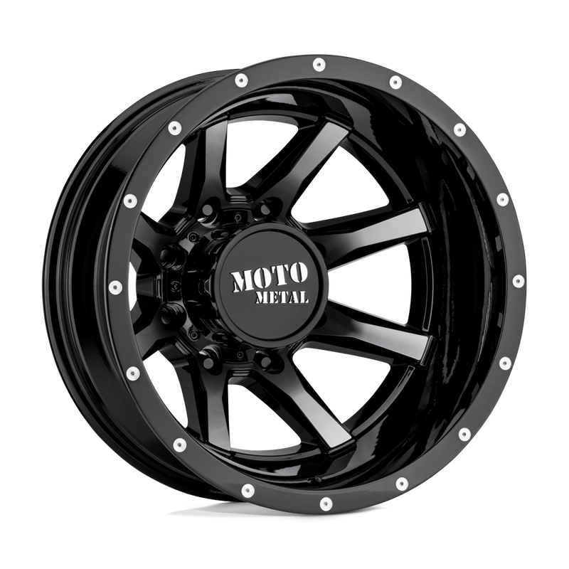 Moto Metal - MO995 - Black - GLOSS BLACK MACHINED - 17" x 6.5", -155 Offset, 8x200 (Bolt Pattern), 142mm HUB