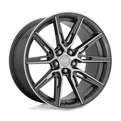 Niche - M220 GEMELLO - Gunmetal - GLOSS ANTHRACITE MACHINED - 20" x 10.5", 40 Offset, 5x120 (Bolt Pattern), 72.6mm HUB