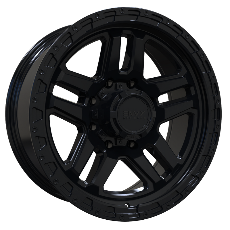 Envy Wheels - FFT-9 - Black - GLOSS BLACK - 18" x 8.5", 18 Offset, 8x180 (Bolt Pattern), 124.2mm HUB