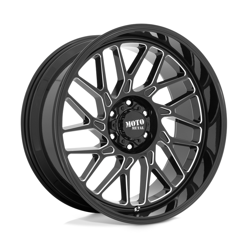 Moto Metal - MO805 - Black - GLOSS BLACK MILLED - 20" x 10", -18 Offset, 5x139.7 (Bolt Pattern), 78.1mm HUB