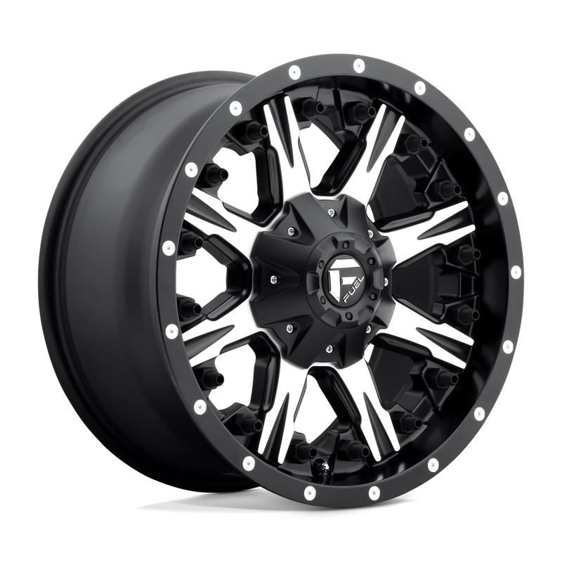 Fuel - D541 NUTZ - Black - MATTE BLACK MACHINED - 20" x 10", -24 Offset, 6x135/139.7 (Bolt Pattern), 106.1mm HUB