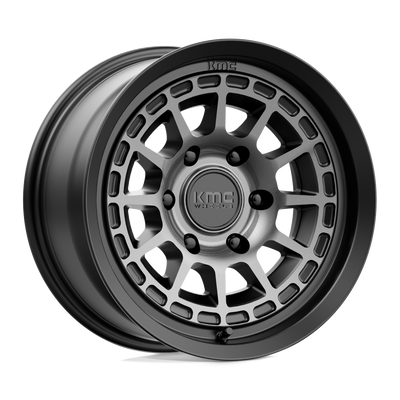 KMC Wheels - KM719 CANYON - Black - SATIN BLACK WITH GRAY TINT - 17" x 8.5", 0 Offset, 6x139.7 (Bolt Pattern), 106.1mm HUB