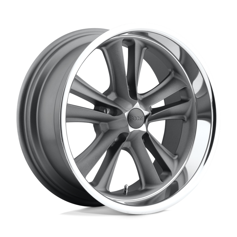 Foose - F099 KNUCKLE - Gunmetal - MATTE GUN METAL MACHINED - 17" x 8", 1 Offset, 5x114.3 (Bolt Pattern), 72.6mm HUB