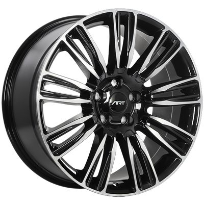 ART - Replica 152 - Black - Gloss Black - Machined Face - 22" x 10", 45 Offset, 5x120 (Bolt Pattern), 72.6mm HUB