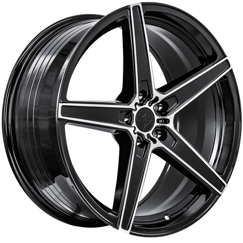 Sentali - Street SS4 - Black - Gloss Black Machined - 18" x 8.5", 42 Offset, 5x112 (Bolt pattern), 66.6mm HUB