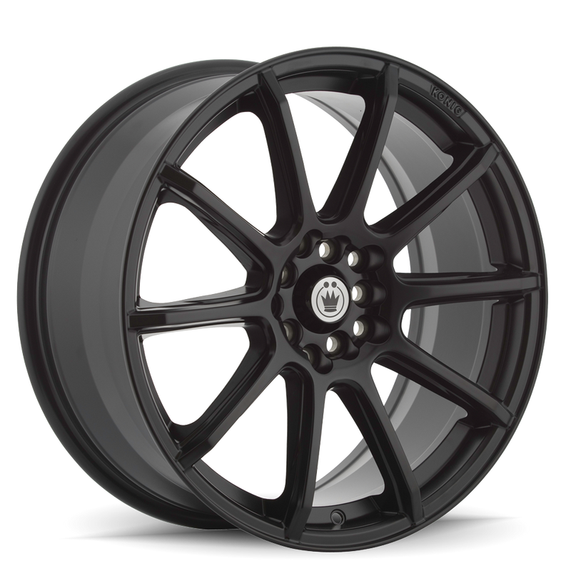 Konig - Control - Black - Matte Black - 17" x 7", 40 Offset, 5x108/114.3 (Bolt Pattern), 73.1mm HUB