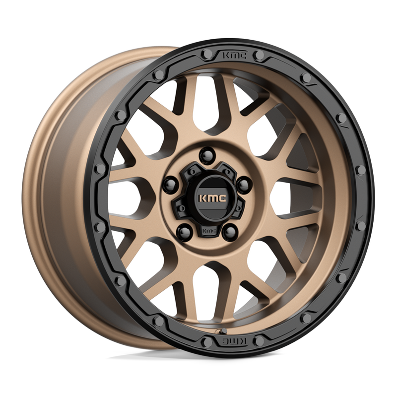 KMC Wheels - KM535 GRENADE OFF-ROAD - Bronze - MATTE BRONZE MATTE BLACK LIP - 17" x 9", -12 Offset, 5x127 (Bolt Pattern), 78.1mm HUB