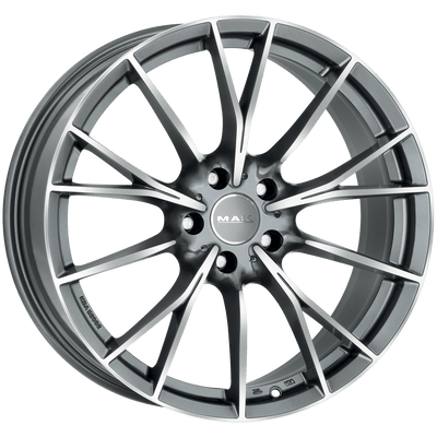 Mak Wheels - FABRIK-D - Gunmetal - GUN MET-MIRROR FACE - 19" x 9.5", 39 Offset, 5x120 (Bolt Pattern), 72.6mm HUB