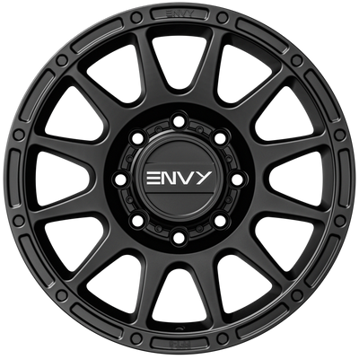 Envy Wheels - FFT-8 - Black - MATTE BLACK - 18" x 9", 18 Offset, 8x165.1 (Bolt Pattern), 121.5mm HUB